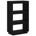 Bibliothèque/Cloison Noir 60x35x103 cm Bois de pin massif