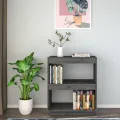 Bibliothèque Gris 60x35x71 cm Bois de pin massif