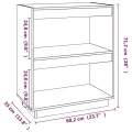 Bibliothèque Gris 60x35x71 cm Bois de pin massif
