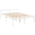 Lit pour personne âgée blanc 150x200 cm bois de pin massif