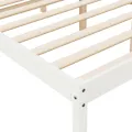 Lit pour personne âgée blanc 150x200 cm bois de pin massif