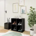 Armoire à chaussures Gris brillant 105x35,5x70 cm Aggloméré