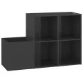 Armoire à chaussures Gris brillant 105x35,5x70 cm Aggloméré