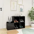 Armoire à chaussures Gris brillant 105x35,5x70 cm Aggloméré