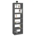 Bibliothèque/Séparateur de pièce Gris 60x30x199,5 cm Pin solide