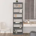 Bibliothèque/Séparateur de pièce Gris 60x30x199,5 cm Pin solide