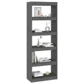 Bibliothèque/Cloison Gris 60x30x167,5 cm Bois massif de pin