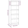Bibliothèque/Cloison Gris 60x30x167,5 cm Bois massif de pin