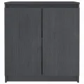Armoire latérale gris 60x36x65 cm bois de pin massif