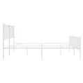 Cadre de lit métal avec tête de lit/pied de lit blanc 183x213cm