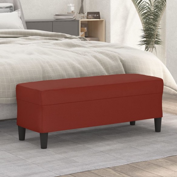 Banc Rouge bordeaux 100x35x41 cm Similicuir