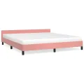 Cadre de lit avec tête de lit Rose 180x200 cm Velours
