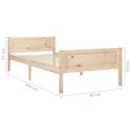 Cadre de lit Bois de pin massif 90x200 cm
