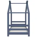 Cadre de lit d'enfant Gris Bois de pin massif 70x140 cm