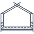 Cadre de lit d'enfant Gris Bois de pin massif 70x140 cm