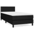cadre de lit avec matelas Noir 90x200 cm Tissu