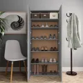 Armoire à chaussures Sonoma gris 80x35,5x180 cm Bois ingénierie