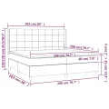 cadre de lit matelas et LED Noir 200x200 cm Velours