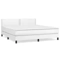 cadre de lit avec matelas Blanc 160x200cm Similicuir