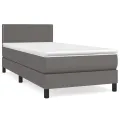 cadre de lit avec matelas Gris 100x200 cm Similicuir