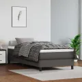 cadre de lit avec matelas Gris 100x200 cm Similicuir