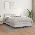 cadre de lit avec matelas Blanc 120x200cm Similicuir