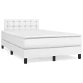cadre de lit avec matelas Blanc 120x200cm Similicuir