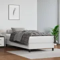 cadre de lit avec matelas Blanc 80x200 cm Similicuir