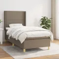 cadre de lit avec matelas Taupe 90x200 cm Tissu