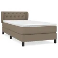 cadre de lit avec matelas Taupe 80x200 cm Tissu