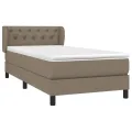 cadre de lit avec matelas Taupe 80x200 cm Tissu