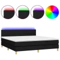 cadre de lit avec matelas LED Noir 160x200 cm Tissu