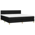 cadre de lit avec matelas LED Noir 160x200 cm Tissu