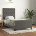 Cadre de lit avec tête de lit Gris foncé 80x200 cm Velours