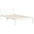 Cadre de lit avec tête de lit blanc petit simple bois massif