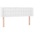 Tête de lit avec oreilles Blanc 147x16x78/88 cm Similicuir