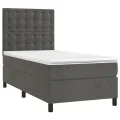cadre de lit avec matelas Gris foncé 100x200 cm
