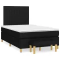 cadre de lit avec matelas Noir 120x200 cm Tissu