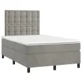 cadre de lit matelas et LED Gris clair 120x200 cm