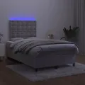 cadre de lit matelas et LED Gris clair 120x200 cm