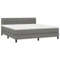 cadre de lit et matelas et LED Gris foncé 180x200 cm