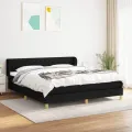 cadre de lit avec matelas Noir 160x200 cm Tissu