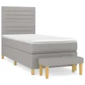 cadre de lit avec matelas Gris clair 80x200 cm Tissu