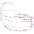 cadre de lit et matelas et LED Taupe 90x190 cm Tissu