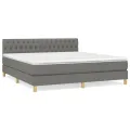 cadre de lit avec matelas Gris foncé 180x200cm Tissu