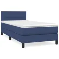 cadre de lit avec matelas Bleu 80x200 cm Tissu
