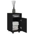 Armoire latérale avec roues Noir 33x38x60 cm Aggloméré