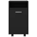 Armoire latérale avec roues Noir 33x38x60 cm Aggloméré