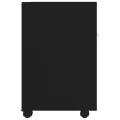 Armoire latérale avec roues Noir 33x38x60 cm Aggloméré