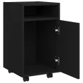 Armoire latérale avec roues Noir 33x38x60 cm Aggloméré